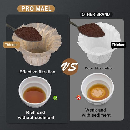 Pro Mael 360 Count Disposable K Cup Filters, Coffee Filter Paper for Keurig Brewers Single Serve 1.0 and 2.0, Use with Reusable K Cup Pods (Natural Unbleached)