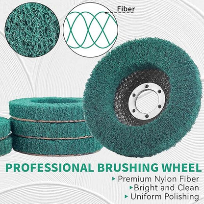 10Pcs 180 Grit Scour Flap Disc 4 1/2 Inch Angle Grinder Attachment Coarse Sanding Disc Paint Rust Remover Wire Brush Metal Polishing Wheel