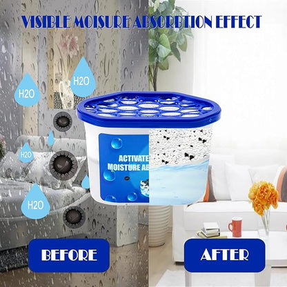Moisture Absorbers Boxes with Activated Charcoal 4 Pack 245g Dehumidifiers for Closet Bathroom Basement Bedroom Disposable Desiccant for Car Moisture Absorbers for Home