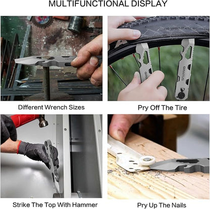 EDC Pry Bar Multitool with Bi-Directional Ratchet Screwdriver & Everlasting Pen, Wrenches, Crowbar, Bottle and Box Openers - Your Versatile Companion for Everyday Carry and Camping Accessories