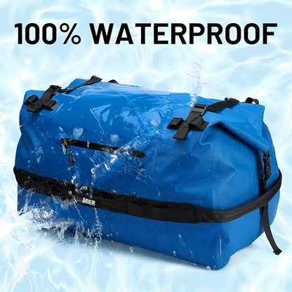 MIER Large Waterproof Duffel Bag Rolltop Dry Backpack Duffle Bags for Kayaking, Rafting, Boating, Swimming, Camping, Travel, Gym, Beach, 60L/80L