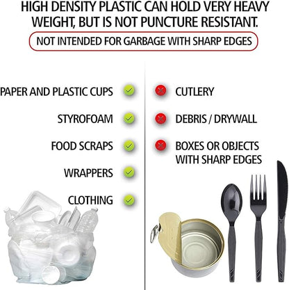Aluf Plastics HCR-303713C High Density Star Sealed Coreless Roll Bags, 30 gal, Polyethylene, 30" x 37", Clear (Pack of 500)