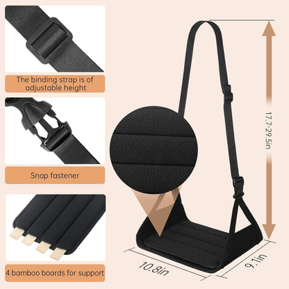 KENTIX Airplane Foot Rest Hammock for Long Flights - Adjustable Travel Foot Sling with Breathable Mesh, Portable Leg Rest for Economy Seats