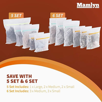 Mesh Laundry Bag for Delicates, Wash Bag for Underwear and Lingerie, Makeup Organizer Bag (1 Large, 2 Medium, 2 Small)