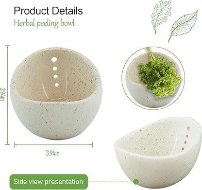 Herb Stripper 1PCS.2025 New Herb Stripping Bowl Ceramic Pottery, Handmade Ceramic Herb Stripping Mug, Handmade Herb Stripping Tool for,Comes With a Cleaning Brush And A Cleaning Cloth