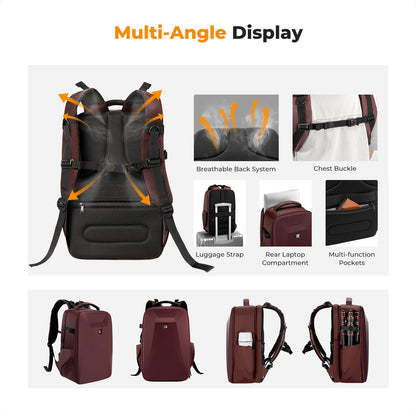 K&F Concept Camera Backpack,Hardshell Photography DSLR Camera Bag with 15-15.6 Inch Laptop Compartment Waterproof Hard Shell Camera Case Compatible with Canon/Nikon/Sony/DJI Mavic Drone