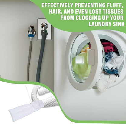 Shappy 24 Pieces Washing Machine Lint Traps and Cable Ties Set 6 Nylon Mesh Lint Trap for Discharge Hoses and 18 Cable Ties Fits Most Washing Machines(White)
