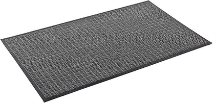 Kempf Water Retainer Entrance Mat, Indoor Outdoor Rubber Rug, Moisture Trapping, Absorbent Mat, 18 by 30-inch, Black