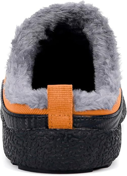 Womens Mens House Slippers Slip on Snow Winter Warm Fully Fur Lined Slippers Indoor Outdoor Shoes