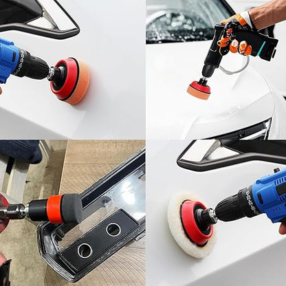 Car Foam Polishing Buffing Kit, Polishing Buffing Pads, Wool Pads, Polishing & Buffing Wheels,for Headlights & Body Foam Wax & Buffer Kits (44)