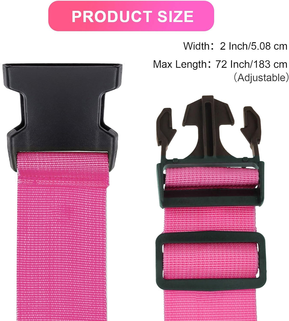 Luggage Straps for Suitcases TSA Approved, Travel Belt Suitcase Belt, Suitcase Straps TSA Approved, Luggage Belt Strap TSA Approved, Travel Straps for Luggage, Luggage Band Bag Straps, Pink