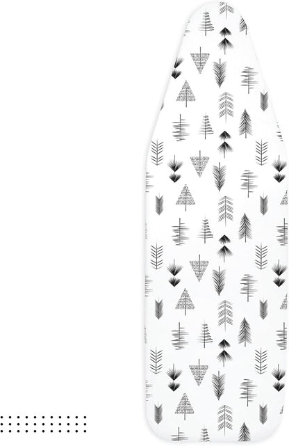 Encasa XO Ironing Board Cover and Pad 57"x22" - Thick 3mm Felt Padding, Drawstring Tightening & Lock, Easy Fit, Scorch & Stain Resistant, Fits X-Large Ironing Board - Black Arrow