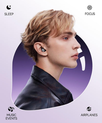 Ear Plugs for Sleeping Noise Cancelling 50dB Concert Earplugs for Noise Reduction Reusable Soft Silicone Ear Plugs for Snoring Shooting Motorcycle Airplanes Musicians with 7 Eartips Case Black