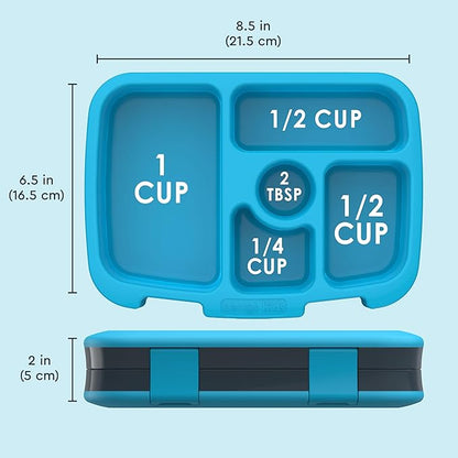 Bentgo Kids Prints Leak-Proof, 5-Compartment Bento-Style Kids Lunch Box - Ideal Portion Sizes for Ages 3-7, Durable, Drop-Proof, Dishwasher Safe, & PFAS & BPA-Free Materials (Dinosaur)