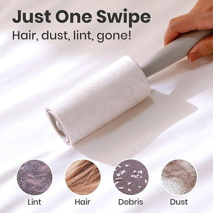 DELOMO Lint Roller 600 Sheets (2 Rollers + 4 Refills) - Lint Rollers for Pet Hair Extra Sticky, Mega Value Pet Hair Removal Tool for Clothes/Couch/Furniture/Car - Keep Your Home Tidy