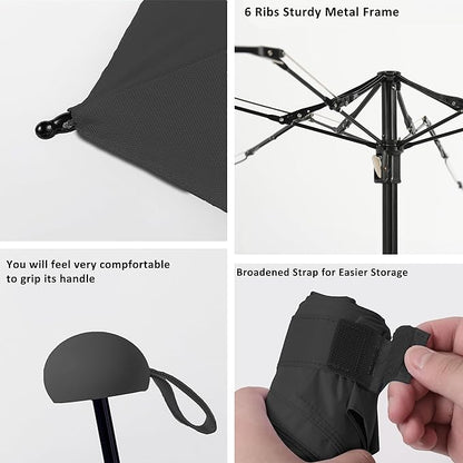 BAODINI Travel Mini Umbrella for Purse With Case Small Compact UV Sun Protection Sun Lightweight Tiny Pocket Umbrella for Women Girls and Men