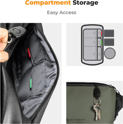 K&F Concept 2 in 1 Sling Bag Everyday Shoulder Bag & Multifunction Photography Crossbody Camera DSLR Backpack Portable Bag
