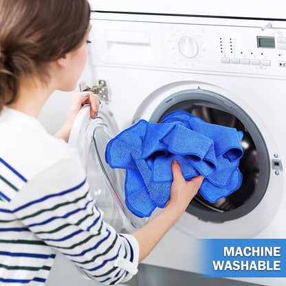 Tanlade Microfiber Cleaning Cloth 6"x6" Cleaning Rags Reasonable Kitchen Towels Microfiber Towels Cars Wash Dry Erase Cloth (Blue,50 Pcs)