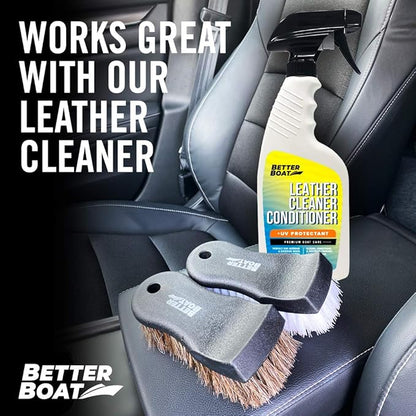Upholstery Brush Set, Carpet and Car Cleaning Brushes, Horsehair Detailing Brush for Upholstery Cleaner, Leather, Interior, Boat, Couch, and Sofa Cleaning