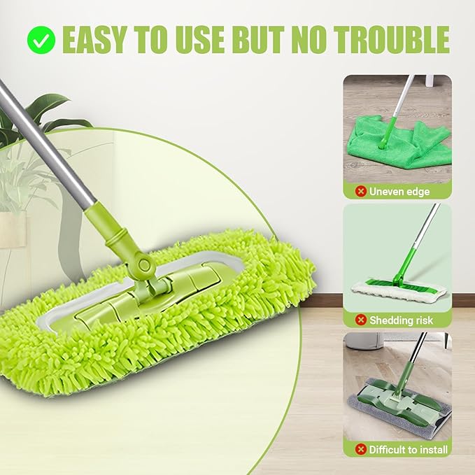 Reusable Mop Pads Refill Compatible with Swiffer Sweeper Mop, Microfiber Wet Mopping Cloths for Floor Cleaning , Ideal for Home Cleaning Washable Floor (6)