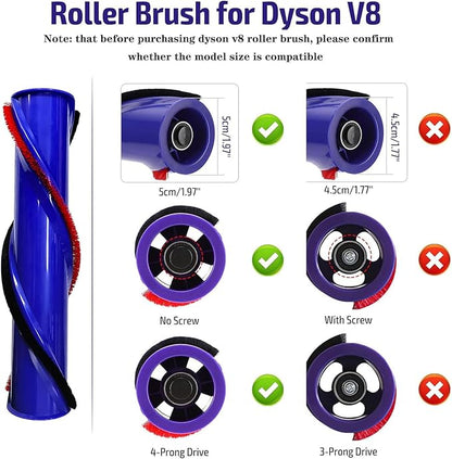 V8 Replacement Parts for Dyson V8 Animal Cordless Vacuum Roller Brush Accessories, V8 Absolute Motor Head Roller Brush Replacement Attachments, Part No.967485-01
