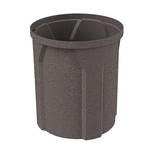 42 Gallon Round 100% Recycled Plastic Heavy-Duty Commercial Outdoor or Outdoor Trash Can with Push Lid and Internal Liner | Great for Schools and Businesses - Dark Granite