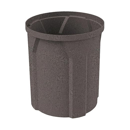 42 Gallon Round 100% Recycled Plastic Heavy-Duty Commercial Outdoor or Outdoor Trash Can with Push Lid and Internal Liner | Great for Schools and Businesses - Dark Granite