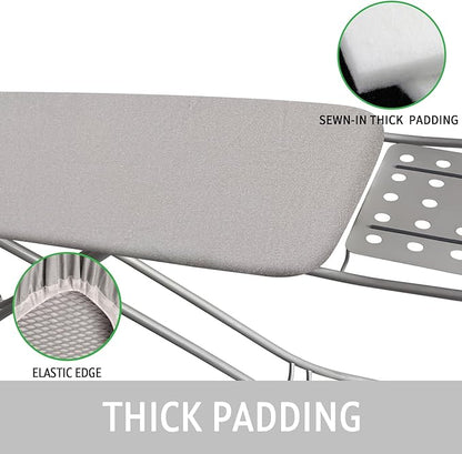 Ironing Board Cover and Pad 15x54 Inch Standard Ironing Board Cover with Elastic Edge and Hook and Loop Fasteners Scorch and Stain Resistant Cotton Ironing Covers with Thick Padding
