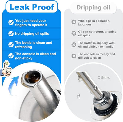 3-in-1 Liquor Bottle Pourers with Speed Spouts, Olive Oil Spout with Built-in Caps - Dishwasher Safe, Alcohol Speed Spouts - 2PCs with 2 Adapters