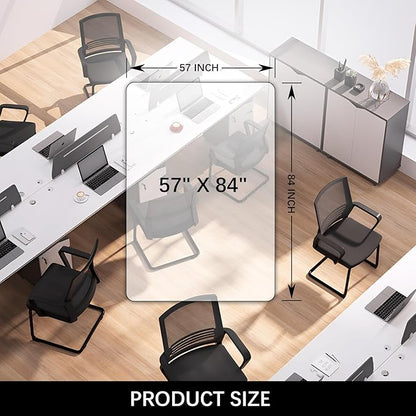 Kuyal Clear Chair Mat, Hard Floor Use, 4.75'×7' Transparent Office Home Floor Protector mat Chairmats (57" X 84" Rectangle)