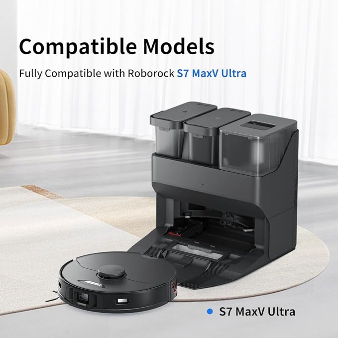 23 PCS Replacement Parts Compatible with Roborock S7 MaxV Ultra Robot Vacuum Cleaner,6 Side Brushes,4 HEPA Filters,4 Dust Bags,1 Cleaning Brush,2 Main Brushes,4 Mop Pads,2 Tools