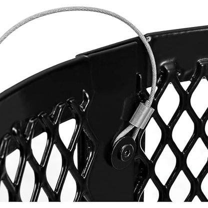 Global Industrial Outdoor Diamond Steel Trash Can with Flat Lid and Plastic Liner, 36 Gallon Capacity, Black, Thermoplastic Coating, 23-1/2" Diameter, 30" H