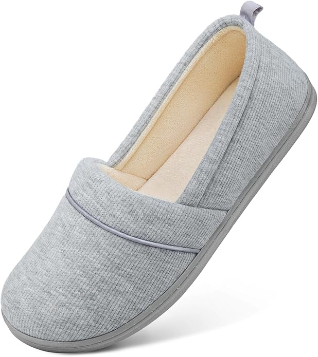HomeTop Women's Comfy Loafer Slippers Lightweight Memory Foam Non-slip Indoor House Shoes