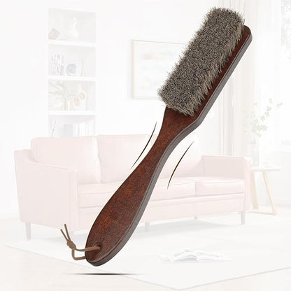 100% Horsehair Upholstery Brush for Cloth Lint Removal with Wood Handle Natural Horsehair Bristles Felt Brushes Horse Cleaning for Felt Cowboy Hat/Shoes/Cloth/Furniture Suit/Hat/Couch/Furniture/Bed
