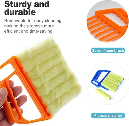 CoguZed 4-Pack 7-Slat Window Blind Duster – Washable Mini Cleaner for Blinds, Shutters & AC Vents Compact Handheld Tool for Home & Office Use