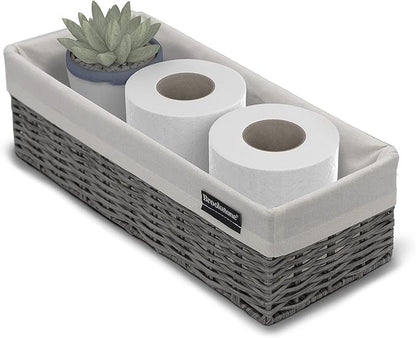 Brookstone Wicker Shelf Storage Basket Decorative Shelf Bin, bathroom organizers and storage, Boho Living Room Decor, Summer Storage 2025 - Single Basket