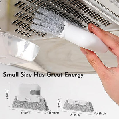 Window Cleaning Brush,Multifucation Groove Cleaning Brush for Household Use, 3 in 1 Window Sliding Door Track Cleaner, Sill, Tile Lines, Shutter, Car Vents, Keyboard, Small Spaces Clean Kit
