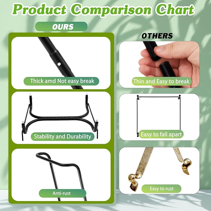 Gisafai 3 Pieces Metal Leaf Bag Holder Stand Portable Trash Bag Holder Frame Outdoor Holds 30-45 Gallons for Garden Garbage Lawn Yard Camping Leaves