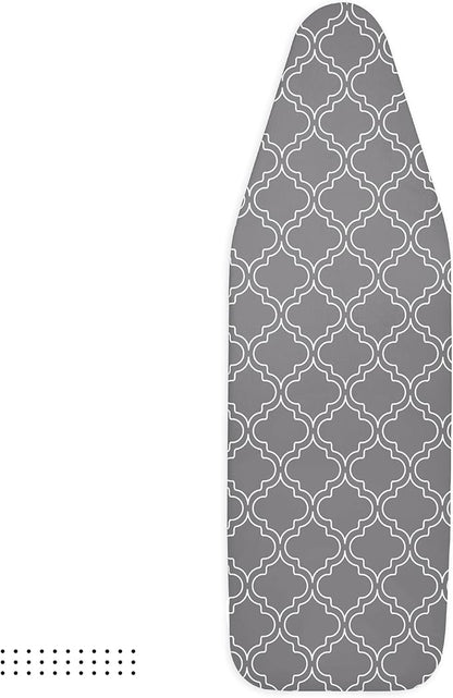 Encasa Ironing Board Covers (44 x 13.5 inch) Drawstring Tightening with Thick 3 mm Felt Padding, Easy Fit, Scorch Resistant, Printed - Grey Tiles as Unit in hand is for 44*13.5