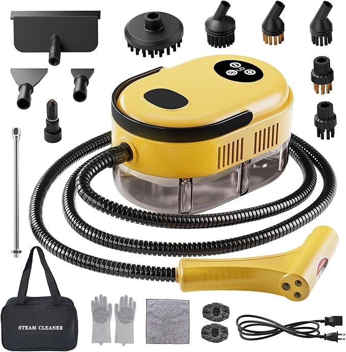 Handheld Steam Cleaner, 10s Fast Handheld Heating Steamer for Cleaning 15-in-1 High Pressure Steam Cleaner for Home & Kitchen, Grease, Grout, Tile,Floor,Couch and Car