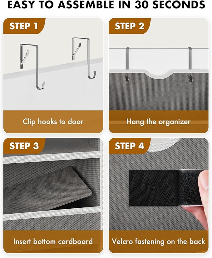 Over The Door Organizer Storage - 50lb Heavy Duty 6 Shelf Over Door Organizer Hanging Space Saving Perfect for Bedroom Bathroom Dorm Nursery Pantry