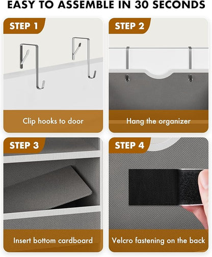Over The Door Organizer Storage - 50lb Heavy Duty 6 Shelf Over Door Organizer Hanging Space Saving Perfect for Bedroom Bathroom Dorm Nursery Pantry
