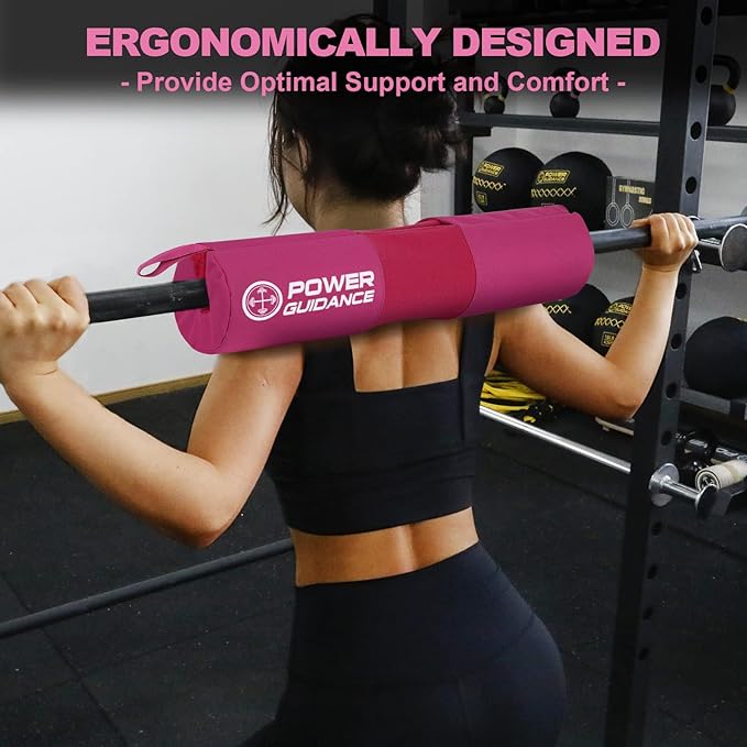 POWER GUIDANCE Barbell Squat Pad - Neck & Shoulder Protective Pad Anti-Skid Points for Squats, Lunges, Hip Thrusts, Weightlifting - Fit Standard and Olympic Bars