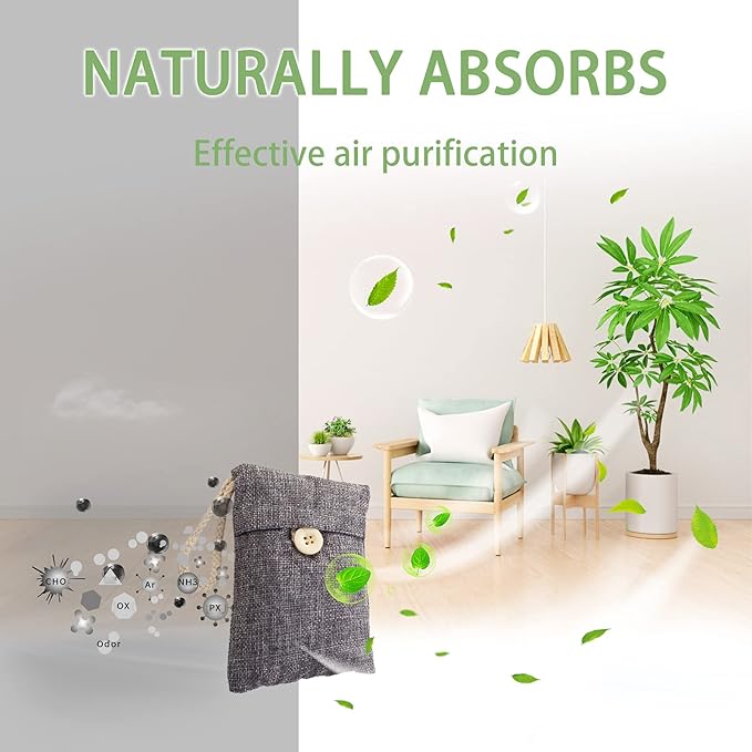 Charcoal Bags Odor Absorber (10x100g+4x200g) Activated Bamboo Charcoal Air Purifying Bags Charcoal Odor Eliminating Bags for Home & Car Shoes, Closet, Pet -14 PACK