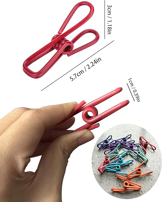 Multipurpose 2 in Chip Bag Clips 12 Pack Metal Clips for Kitchen Food Storage, Laundry Hanging, Bag Chip Bag Sealing - Easy to Use Strong Grip Clips for Home Organizing