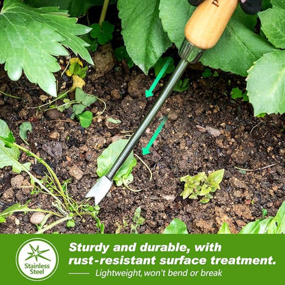 Berry&Bird Dandelion Weeding Tool Crack Weeder Manual Hand Weeder, V-Shaped Fork Easy Weed Removal & Uprooting, Garden Weed Puller Tool for Patio Lawn Yard