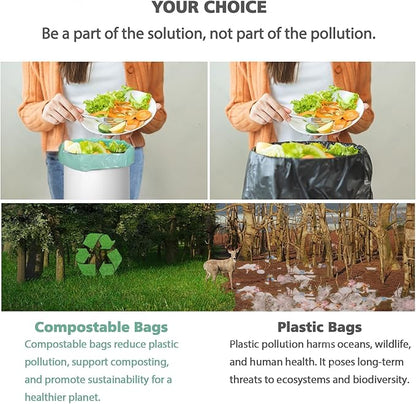 200 Counts AYOTEE Mini Trash Bags,1.2 Gallon Small Compostable Trash Bags,Strong Unscented Compost Bags, Fit 4.5-5 Liter Trash Can,1-1.5 Gallon