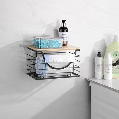 Extra Large Trash Bag Holder Under Sink Stackable Kitchen Storage with Lid, Garbage Bag Dispenser Roll Holder, Wall Mounted Trash Bag Container, Laundry Room Organization Storage