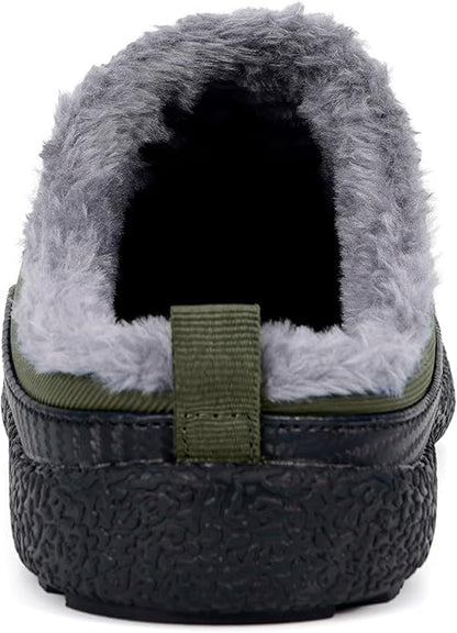 Womens Mens House Slippers Slip on Snow Winter Warm Fully Fur Lined Slippers Indoor Outdoor Shoes