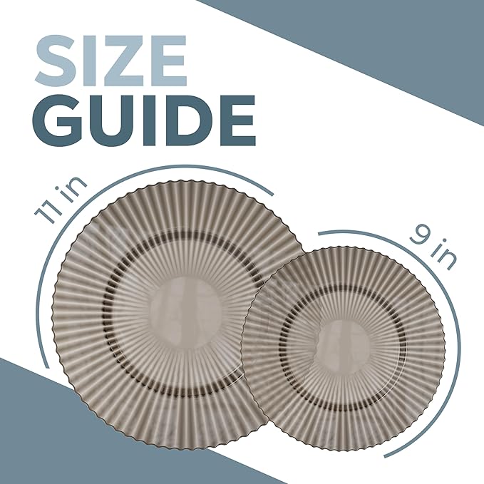 Exquisite 80 Piece Plastic Disposable Plates Set For 40 Guests I 20 X 9 Inch & 40 X 11 Inch Disposable Plastic Plates | Color: Brown | Great for Weddings Parties And Formal Occasions
